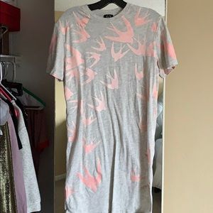McQ Alexander McQueen Pink Bird Shift Dress